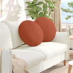Istumispatjad 2 pcs punane oranž &oslash; 50 cm korter kangas
