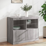 Puhvetkapp led-tuledega, hall sonoma tamm, 81 x 37 x 67 cm