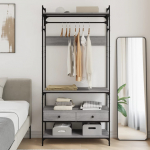 Riidekapp sahtlitega, hall sonoma 89x39x184,5 cm tehispuit