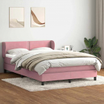 Box vedruvoodi madratsiga roosa 160x220 cm samet