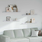 Seinariiul riiuliga 4 pcs valge marmor 115 x 9 x 3 cm tehispuit