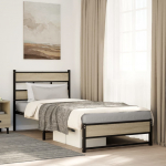 Metallist voodiraam ilma madratsita sonoma tamm 90x200 cm