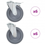 Poldiaukudega p&ouml;&ouml;ratavad m&ouml;&ouml;blirattad 12 tk, 125 mm