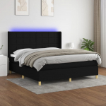 Kontinentaalvoodi madrats ja led, must, 160x200 cm, kangas