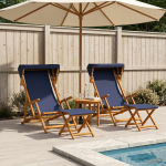 Deck chair 4 pcs 3 positsioon tugev eukal&uuml;pti puit sinine