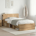 Voodiraam ladustamisega artisan tamm 100 x 200 cm tehispuit