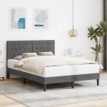 Voodi raam peaga tumehall 120 x 200 cm samet
