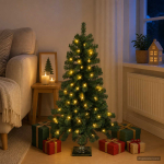 Mini j&otilde;ulupuu 120 cm 100 led-i soe valge pvc roheline