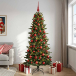 Kunstkuusk koos j&otilde;ulukuuliga 240 cm 300 led-i soe valge