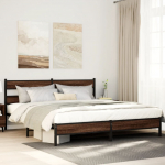 Metallist voodiraam ilma madratsita pruun tamm 180x200 cm