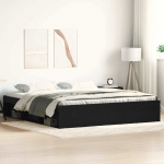 Voodiraam ilma madratsita, must tamm, 200x200 cm, tehispuit
