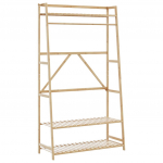 Riiulitega riideriiul 110x40x180 cm bambusest