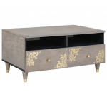 Kohvilaud sahtliga hall 80 x 54 x 40 cm tugev mango puu