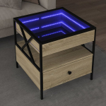 Kohvilaud led-tuledega, sonoma tamm, 50x50x51 cm