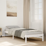 Voodiraam ilma madratsita, valge, 80x220 cm, m&auml;nnipuit