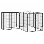 14 paneeliga koera m&auml;nguaed must 50x100 cm pulberv&auml;rvitud teras