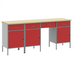 T&ouml;&ouml;kapp 4 pcs punane 200 x 55 x 85 cm inseneripuit ja teras