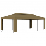 Varjualune, topeltkatusega, 3 x 6 m, pruunikashall, 180 g/m&sup2;