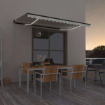 K&auml;sitsi sisset&otilde;mmatav varikatus, led, 450x300 cm kreemjas