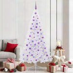 Tehisj&otilde;ulupuu koos 300 led-iga valge 210 cm pvc ja teras