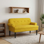 Nurgadiivan nuppude &auml;sitlusega kollane 120 x 66 x 78 cm samet