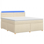 Vedruvoodi madratsiga led-ribadega kreemjas 140 x 190 cm kangas