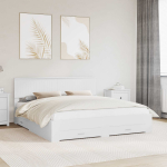 Voodi raam sahtliga peaga valge 180 x 200 cm tehispuit