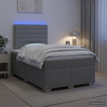 Vedruvoodi madratsiga led-ribadega helehall 120 x 190 cm kangas
