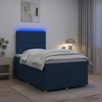 Vedruvoodi madratsiga led-ribadega sinine 120 x 200 cm kangas