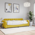 Diivanlvoodi madratsiga, kollane, 80x200 cm, samet