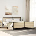 Metallist voodiraam ilma madratsita sonoma tamm 183x213 cm