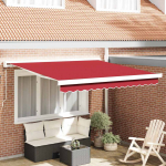K&auml;igukohandatav varikatus punane 350 x 250 cm kangas ja metall