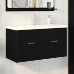 Vannitoa kapp sahtliga must tamm 90 x 38,5 x 46 cm tehispuit