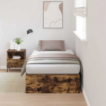 Voodi hoiukohaga raam suitsetatud tamm 100 x 200 cm tehispuit