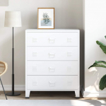 Industriaalne kummut, valge, 78x40x93 cm, metall