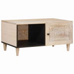 Kohvilaud riiuliga ladustamisega beež 80 x 50 x 40 cm mangopuit