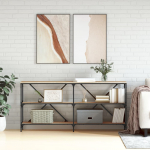 Konsoollaud, sonoma tamm, 160 x 30 x 75 cm, tehispuit ja raud