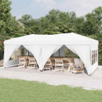 Kokkupandav peotelk k&uuml;lgseintega, valge, 3 x 6 m