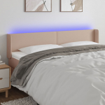 Led-voodipeats cappuccino 183x16x78/88 cm kunstnahk