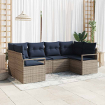 Diivanikomplekt padjaga 6 pcs hall pol&uuml; rattan