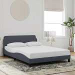 Voodiraam dover, tumehall, 135 x 190 cm, samet