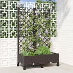 Aia istutuskast trellise ja ratastega pruun 80 x 40 x 131,5 cm