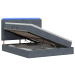 Led-iga voodiraam koos madratsiga tumehall 140 x 200 cm samet
