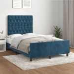 Voodiraam ilma madratsita tumesinine 120x200 cm samet