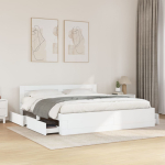 Voodiraam peatsiga ilma madratsita valge 180x200 cm