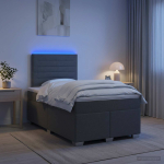 Vedruvoodi madratsiga led-ribadega tumehall 120 x 190 cm kangas
