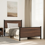 Metallist voodiraam ilma madratsita pruun tamm 100x200 cm