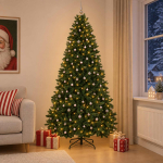 Tumeroheline kunstkuusk koos j&otilde;ulukuulidega 300 cm 600 led-i
