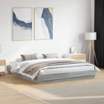 Voodiraam led-tuledega, hall sonoma tamm, 200 x 200 cm