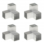 Posti&uuml;hendused, 4 tk y-kujuline, tsingitud metall, 101 x 101 mm